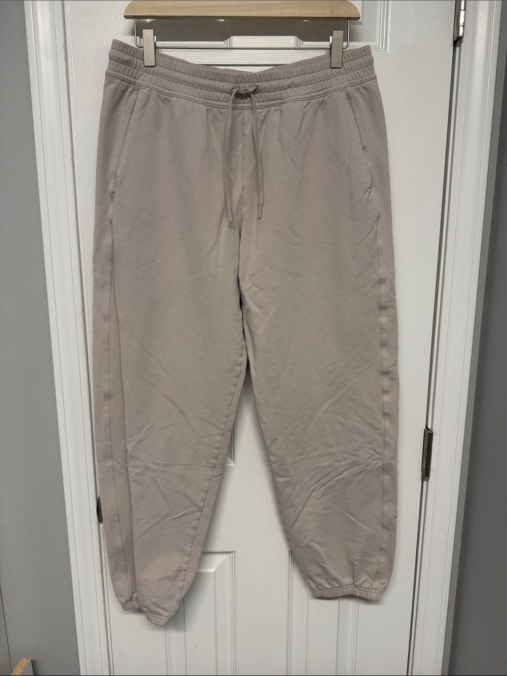 Athleta Light Taupe Drawstring Joggers